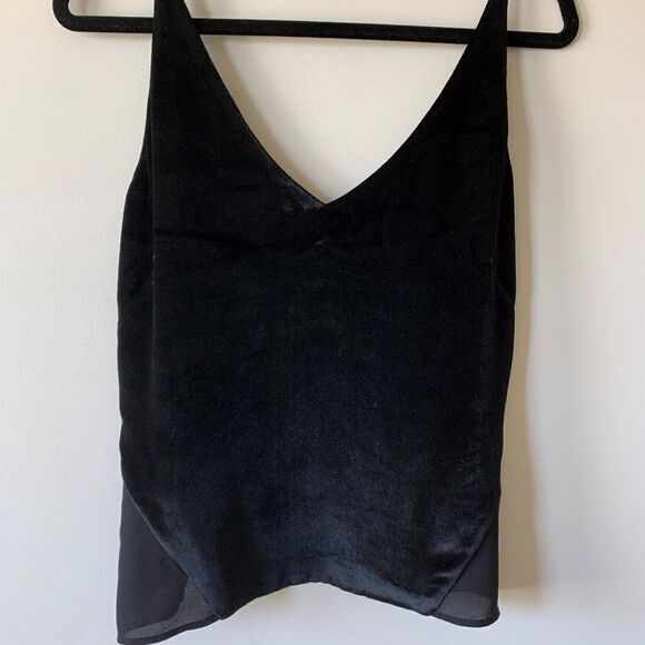J Brand, NWT, crushed velvet cami, sheer back panel, Sz M, viscose and silk, NWT - Picture 1 of 16